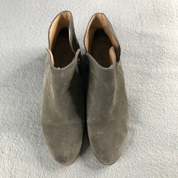 Splendid Gray Suede Side Zip Hamptyn Ankle Boots - Picture 4 of 9